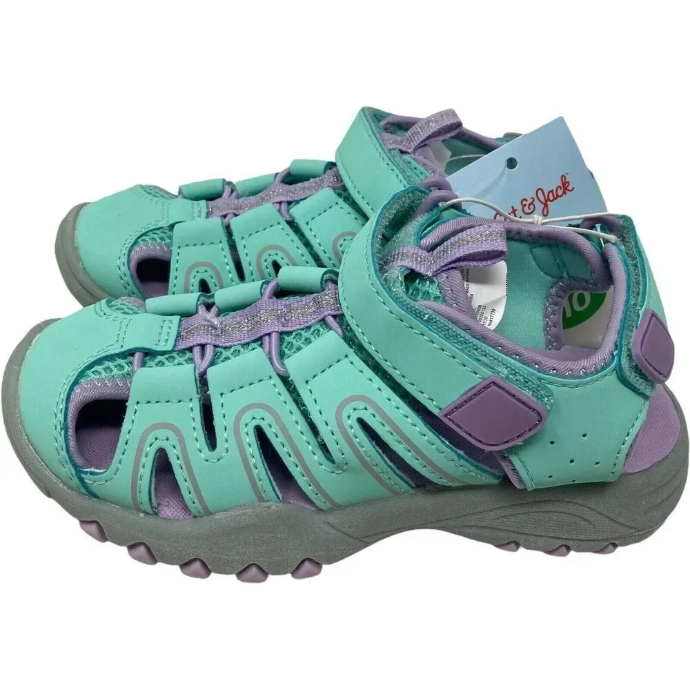 Cat & Jack Toddler Afton Hiking Sandals Girl Size 10 New Teal Purple